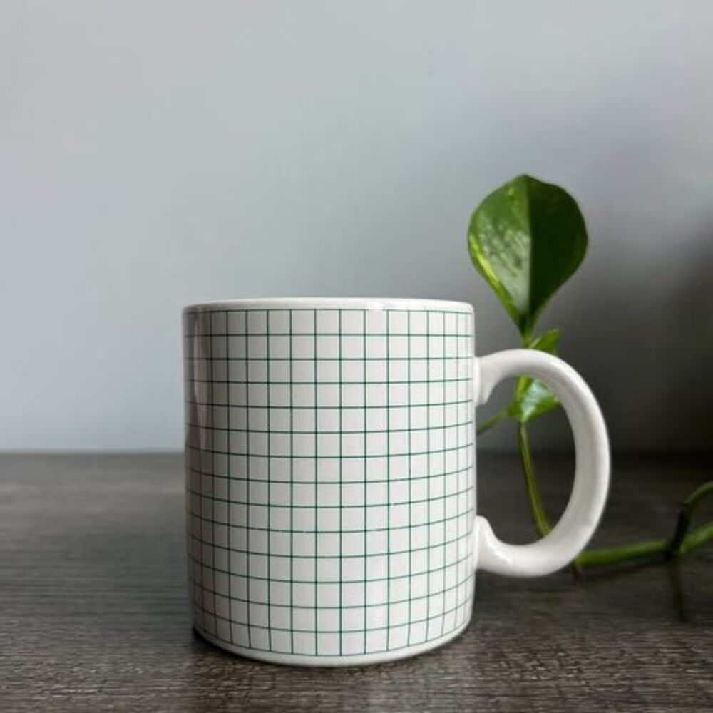 Vintage Green Grid Coffee Mug